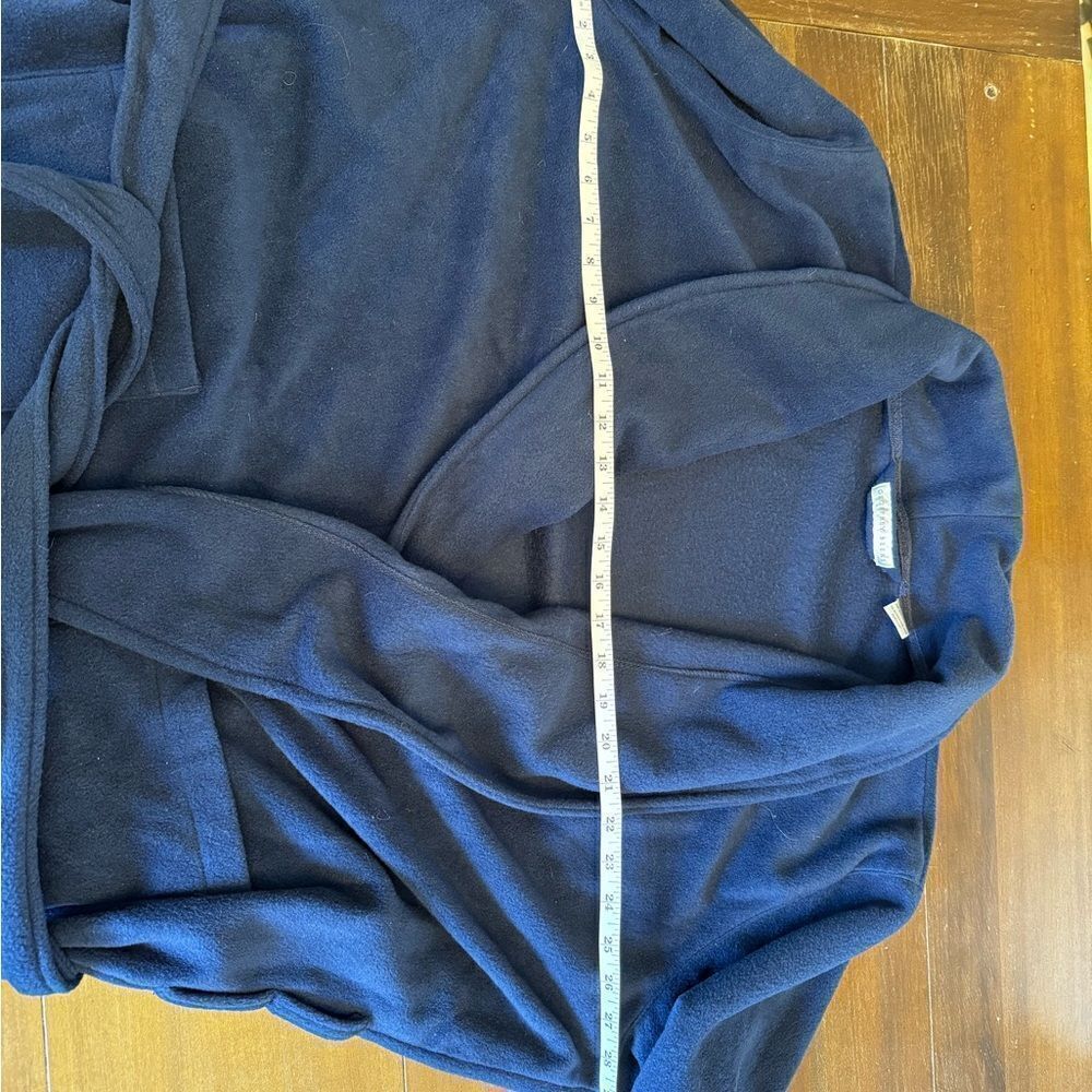 Navy Blue Wrap-Style V-Neck Jacket - Picture 2 of 5